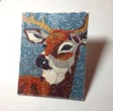 SOLD! Stag - 4" x 5", glitter on canvas board, 2014