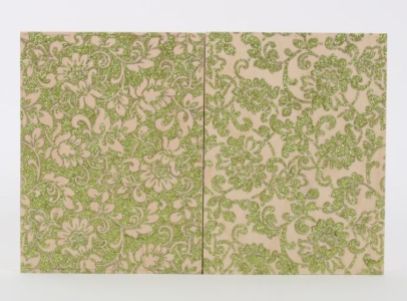Green Floral Study (diptych) - 8" x 12", glitter on wood panel, 2015