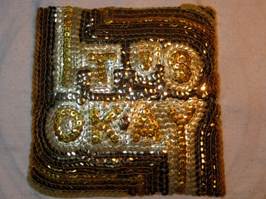 SOLD! It's Okay #1 - 6" x 6", sequins on canvas, 2012